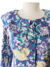 Laura Ashley Purple Floral Top with Peter Pan Collar