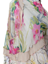 Elizabeth and James Cream and Pink Floral Silk Jacket Top