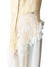 Antique Victorian Cream Lace and Tulle Wedding Dress As-Is
