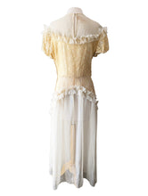 Antique Victorian Cream Lace and Tulle Wedding Dress As-Is