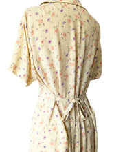 Vintage Yellow Floral Rayon 90s Shirt Dress
