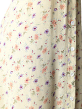 Vintage Yellow Floral Rayon 90s Shirt Dress