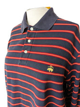 Brooks Brothers Navy + Red Striped Long Sleeve Polo