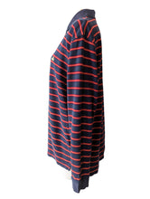 Brooks Brothers Navy + Red Striped Long Sleeve Polo