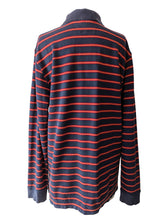Brooks Brothers Navy + Red Striped Long Sleeve Polo