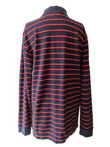 Brooks Brothers Navy + Red Striped Long Sleeve Polo