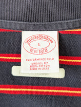 Brooks Brothers Navy + Red Striped Long Sleeve Polo
