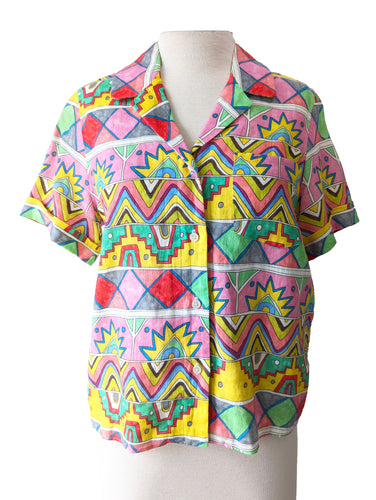 Mira Mikati Multicolor Southwest Inspired Multicolor Print Shirt