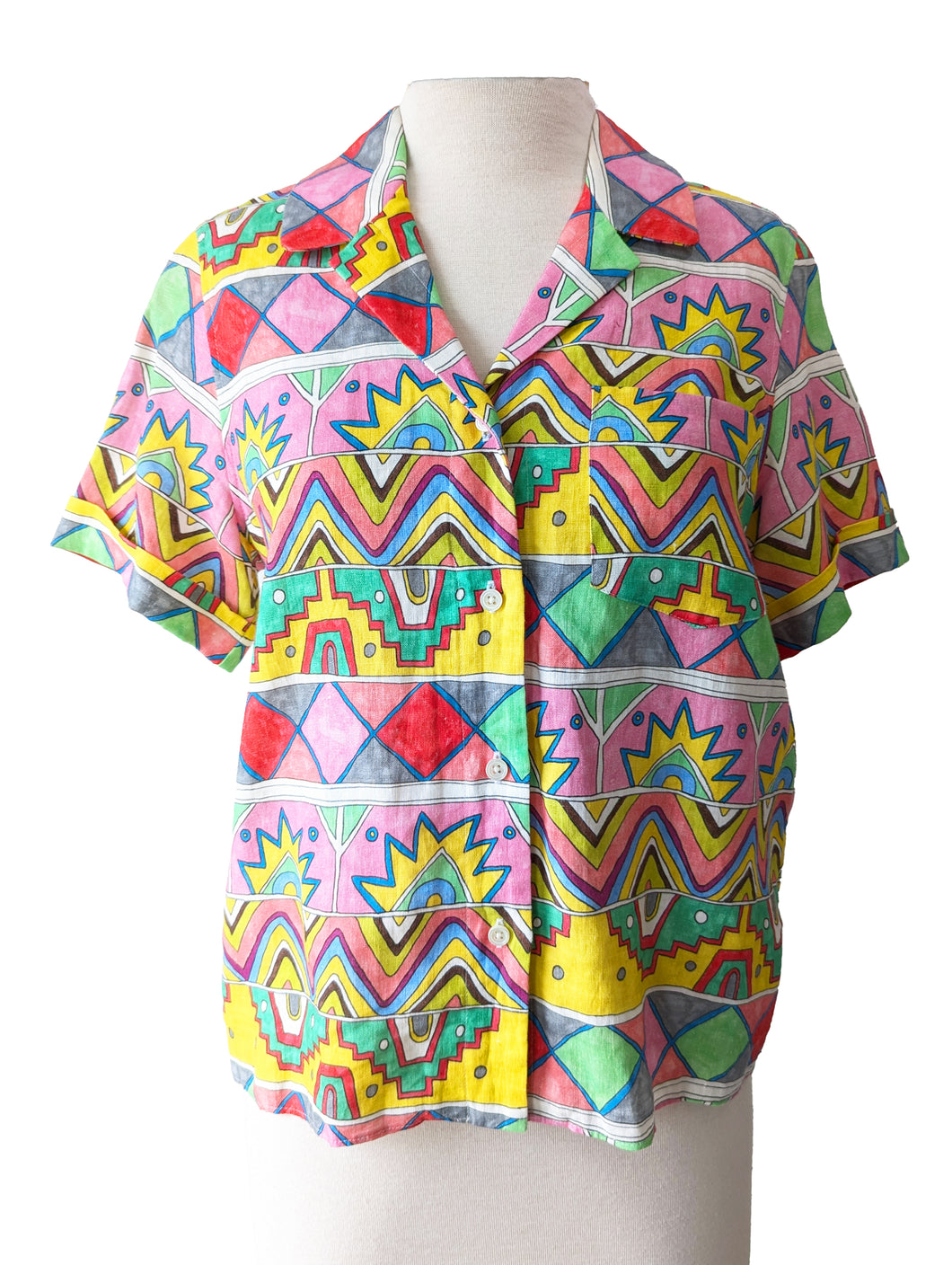 Mira Mikati Multicolor Southwest Inspired Multicolor Print Shirt