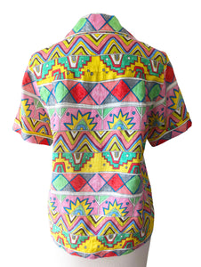 Mira Mikati Multicolor Southwest Inspired Multicolor Print Shirt