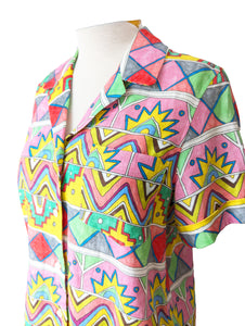 Mira Mikati Multicolor Southwest Inspired Multicolor Print Shirt