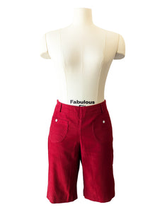 Built By Wendy Red Corduroy Shorts