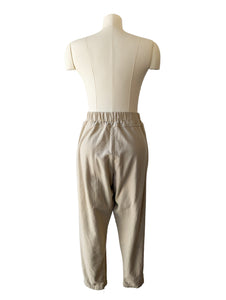 Black Crane Cream Flannel Pants