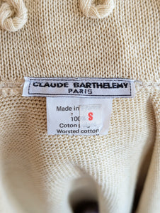 Claude Barthelemy Dusty Yellow Knit Skirt Set with Metal Hearts