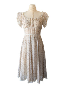 Vintage Gunne Sax Cream Floral Maxi Dress