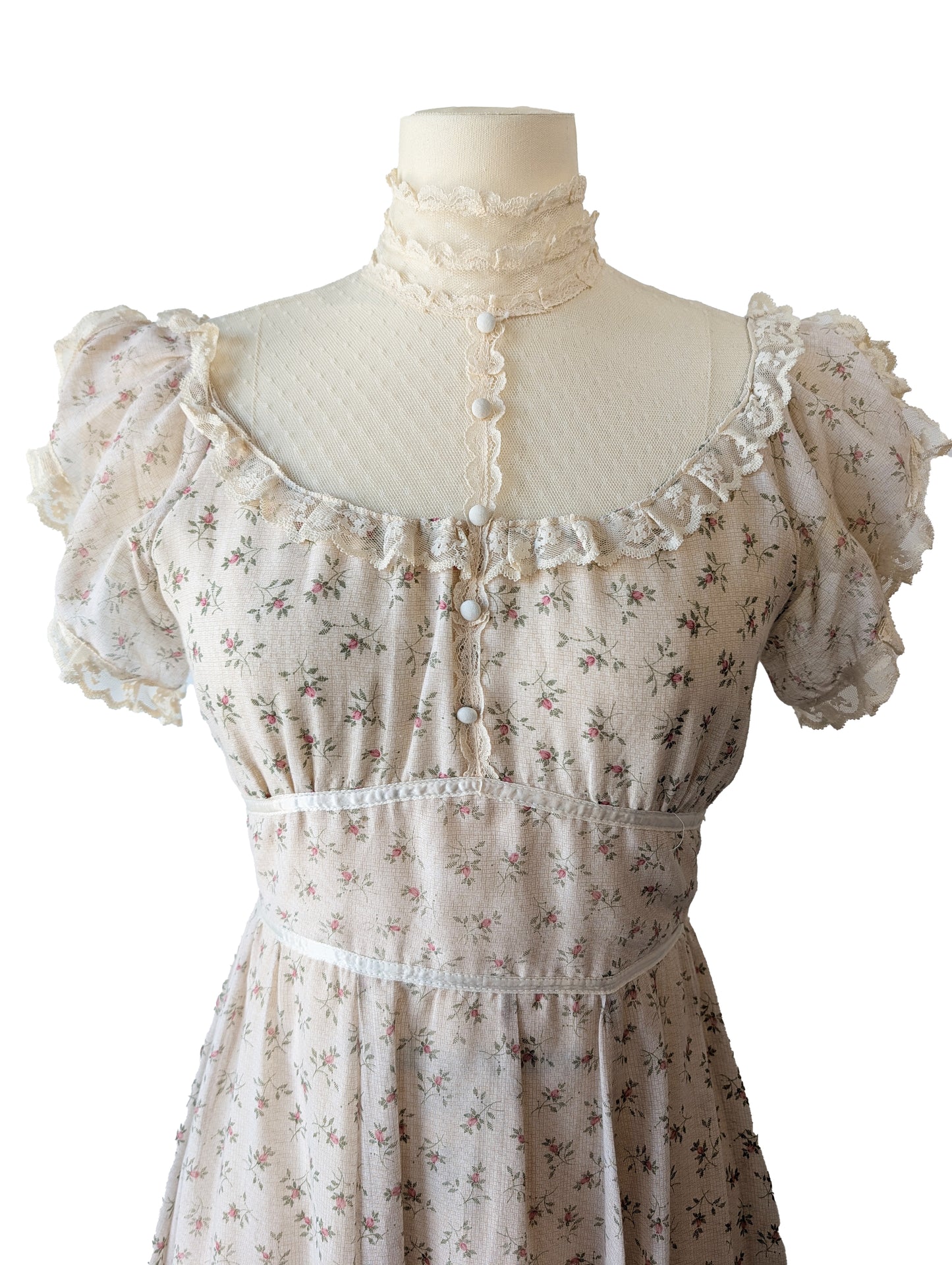 vintage gunne sax dresses Vintage Gunne Sax Cream Floral Maxi Dress – The Curatorial Dept