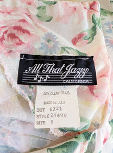 Vintage All that Jazz Pink Floral Drop Waist Dress