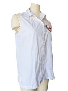 Perry Ellis Horseshoe Embroidery Sleeveless Top