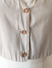 Khaki Cotton Vest with Wooden Buttons