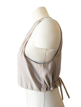 Khaki Cotton Vest with Wooden Buttons
