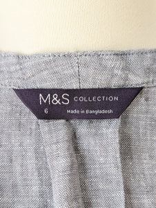 M + S Grey Linen Dress