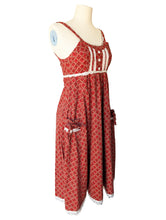 Vintage Gunne Sax Red Pinafore Maxi Dress