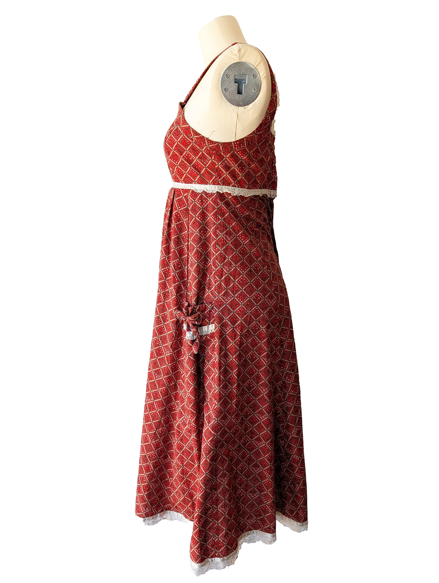 red gunne sax dress Vintage 1970's Gunne Sax Red Ditsy Floral Prairie Dress