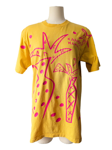 Vintage Gone Tropo Canoe Hawaii Yellow + Pink T-shirt