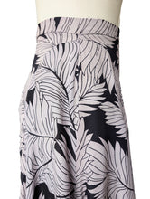 Vintage Norma Kamali Black + White Silk Foliage Print Skirt