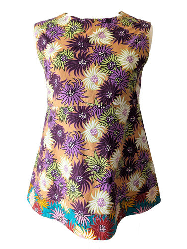 Marni Tan + Purple Floral Sleeveless Top