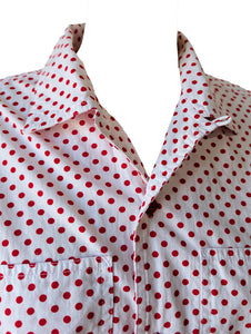 Esprit White + Red Polka Dot Shirt