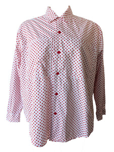 Esprit White + Red Polka Dot Shirt