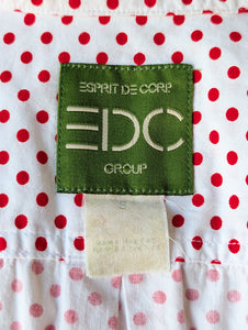 Esprit White + Red Polka Dot Shirt