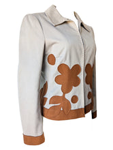 Philosophy Tan + Brown Felt Leaves Floral Jacket