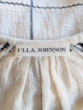 Ulla Johnson Embroidered Pink, White + Black Peasant Top