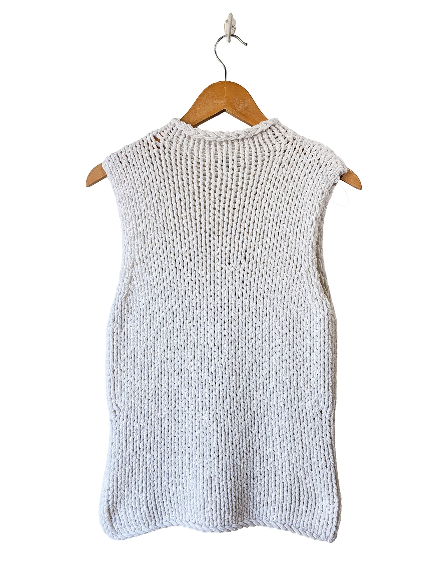 City DKNY White Knit Vest - The Curatorial Dept.