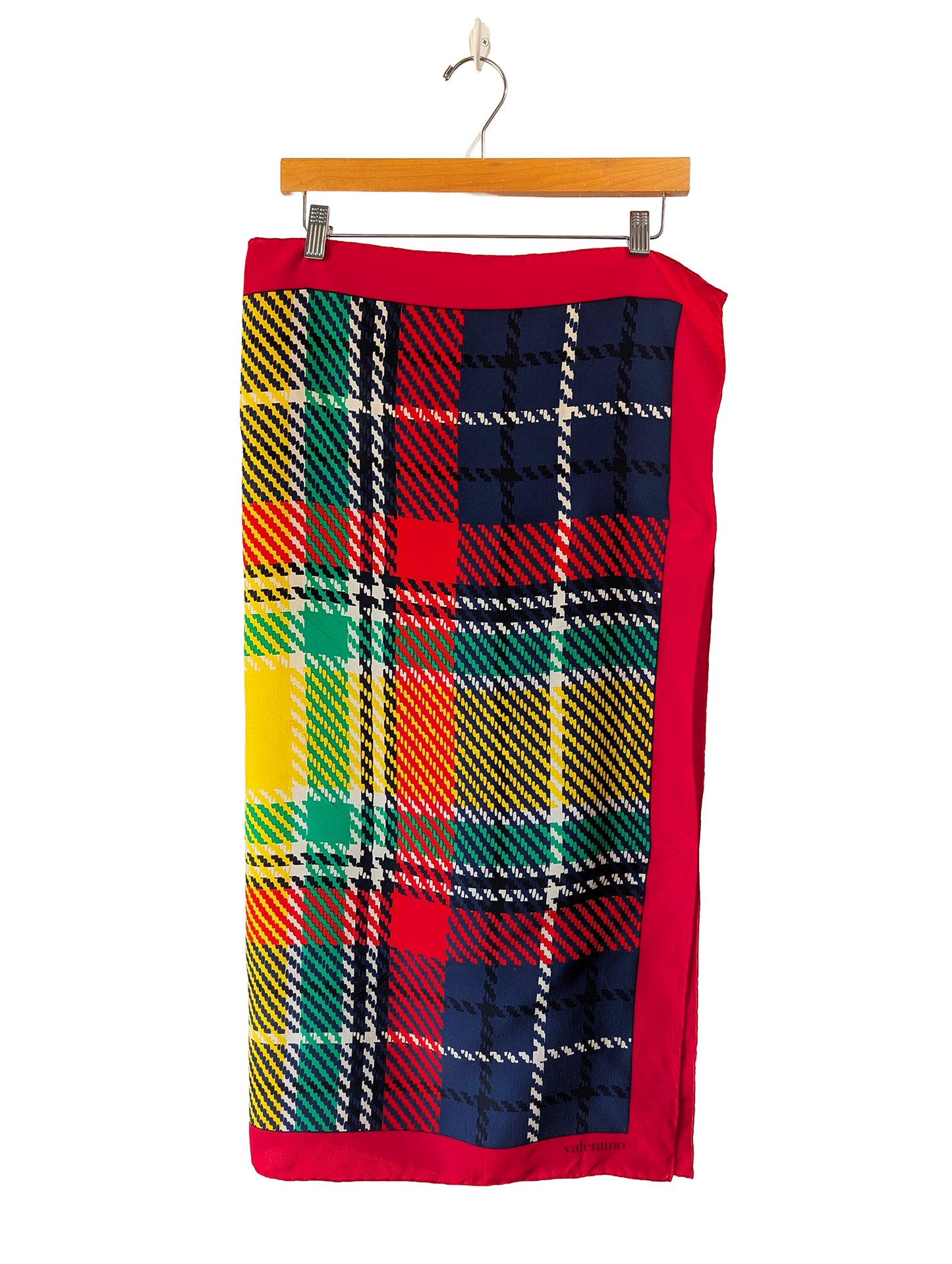 Valentino Plaid Silk Scarf - The Curatorial Dept.