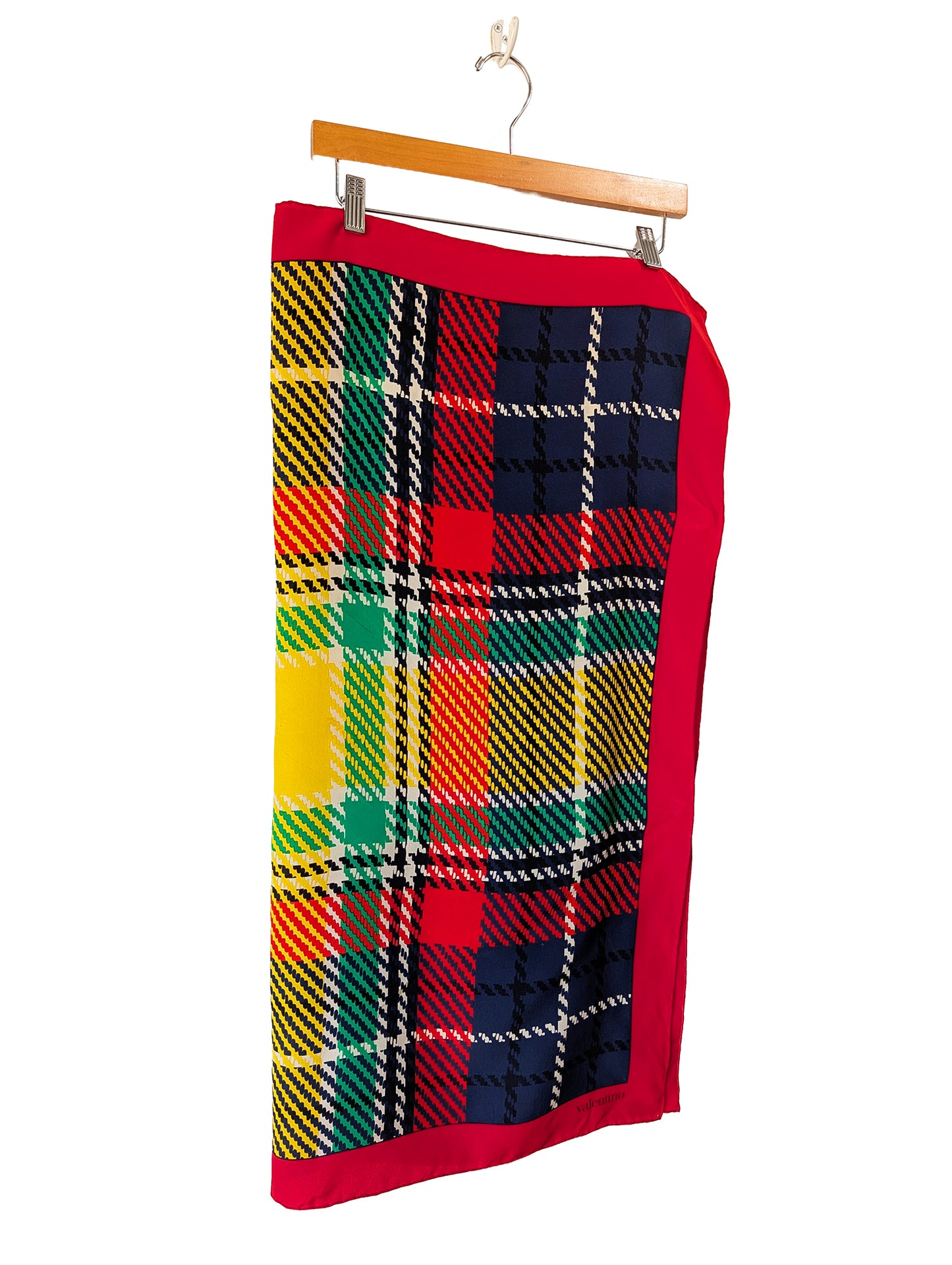 Valentino Plaid Silk Scarf - The Curatorial Dept.