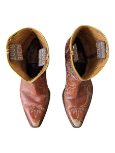 Vintage 1940s Acme Brown Pee Wee Cowboy Boots