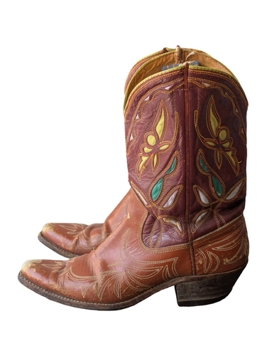 Vintage 1940s Acme Brown Pee Wee Cowboy Boots