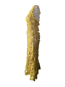 Ulla Johnson Yellow Crochet Yael Dress