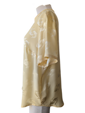 Louis Feraud Yellow Dolphin Jacquard Silk Top