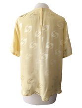 Louis Feraud Yellow Dolphin Jacquard Silk Top