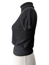 Missoni Black Cashmere Short Sleeve Turtleneck