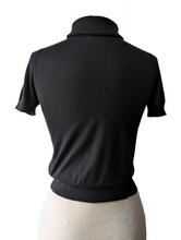 Missoni Black Cashmere Short Sleeve Turtleneck