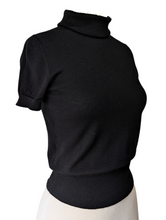 Missoni Black Cashmere Short Sleeve Turtleneck