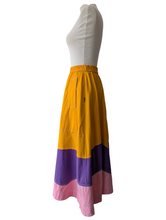 Bis Bis Orange, Purple, and Pink Block Color Skirt