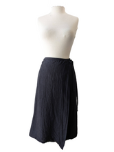 Dosa Black Linen Wrap Skirt