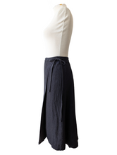 Dosa Black Linen Wrap Skirt