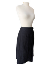 Dosa Black Linen Wrap Skirt